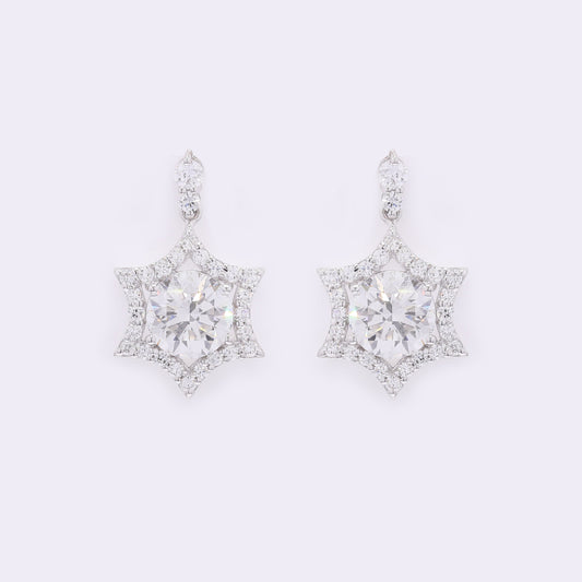 3.87 Carats Lab Grown Diamond 14K Gold Earrings