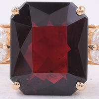 4.34 Ct Octagon Natural Garnet 14K Gold Ring
