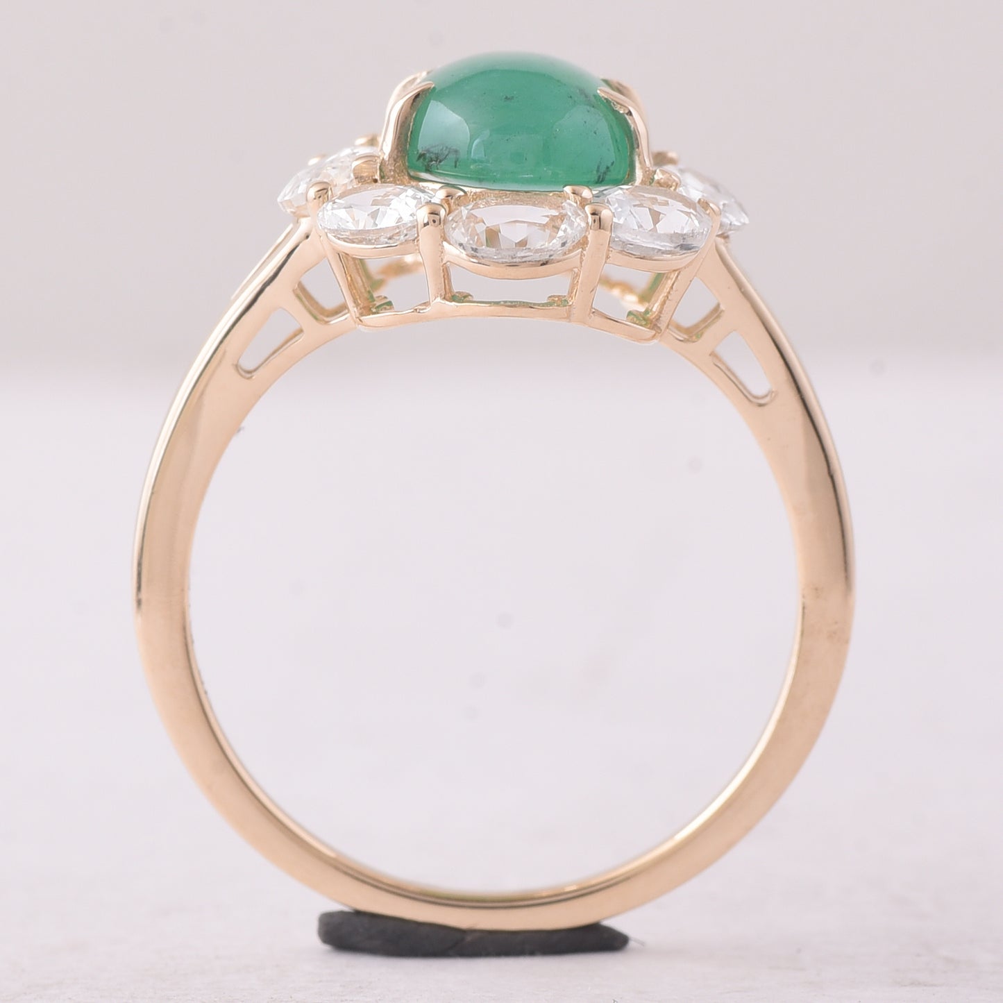 3.79 Ct Oval Emerald 9K Gold Ring