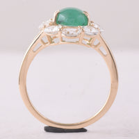 3.79 Ct Oval Emerald 9K Gold Ring