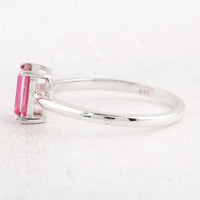 1.10 Ct Octagon Pink Topaz 925 Sterling Silver Ring