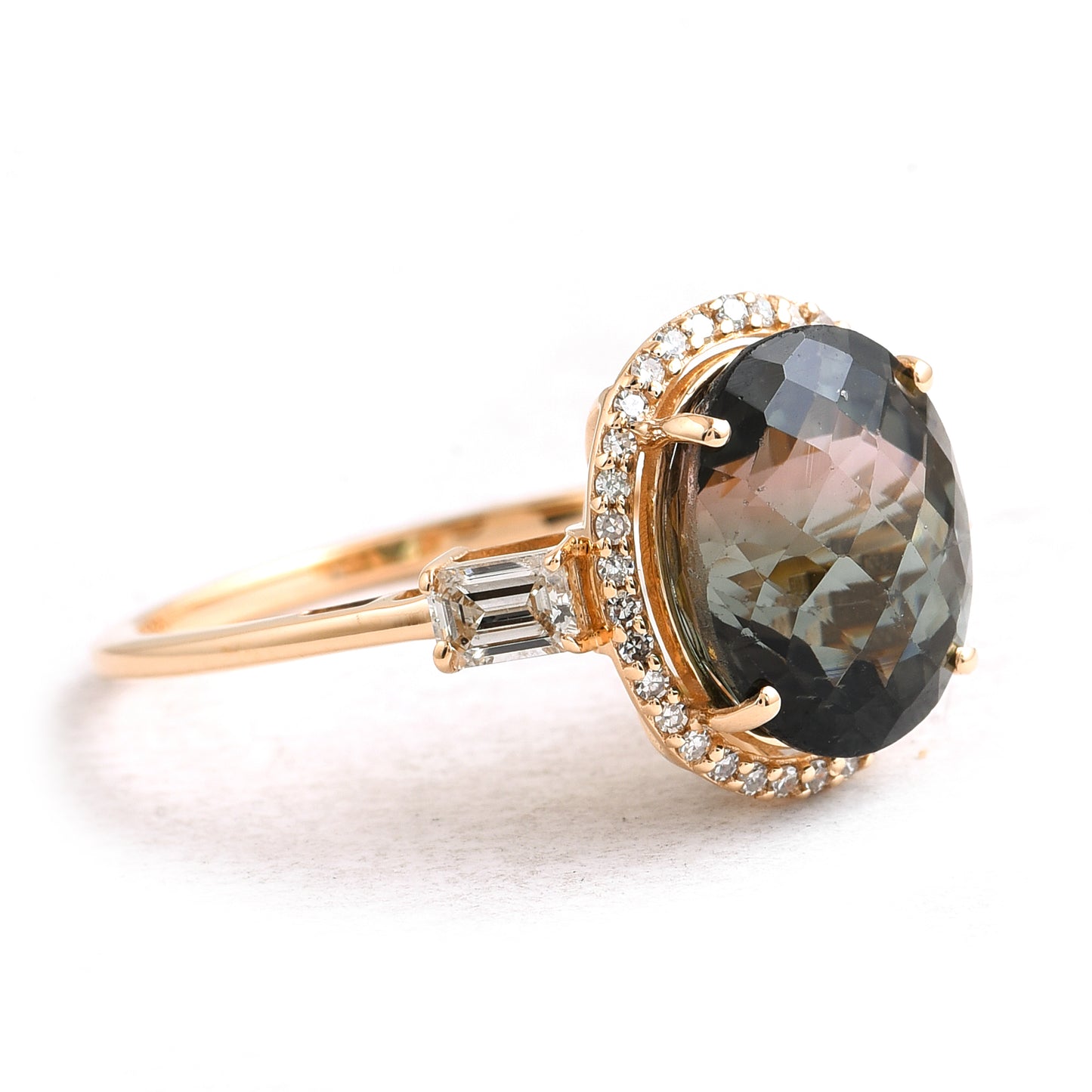 4.91 Ct Oval Tourmaline 14K Gold Ring