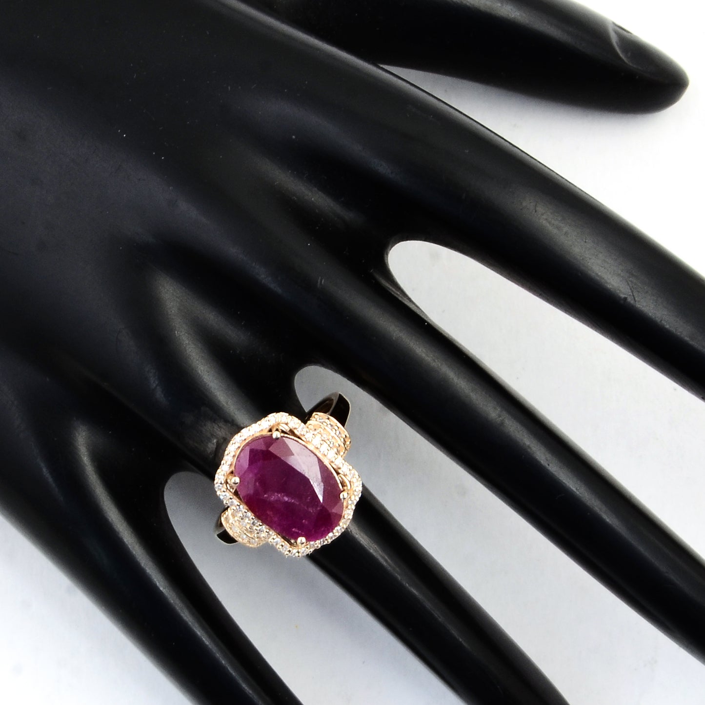 3.31 Ct Oval Mixed Cut Natural Corundum Ruby 14K Gold Ring