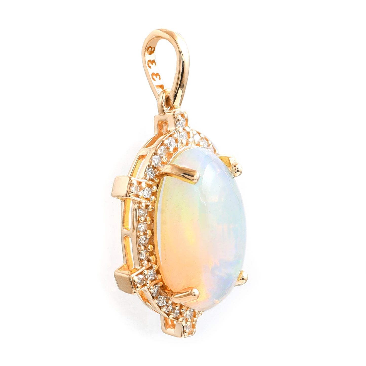 2.44 Ct Oval Opal 14K Gold Pendant