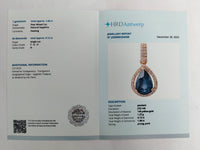 1.72 Ct Pear Mixed Cut Natural Sapphire 14K Gold Pendant