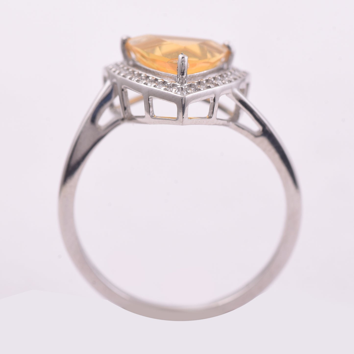 1.09 Ct Triangle Mixed Cut Natural Fire Opal 950 Platinum Ring