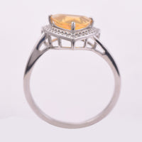 1.09 Ct Triangle Mixed Cut Natural Fire Opal 950 Platinum Ring