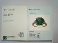 6.62 Ct Octagon Natural Eridot 14K Gold Ring