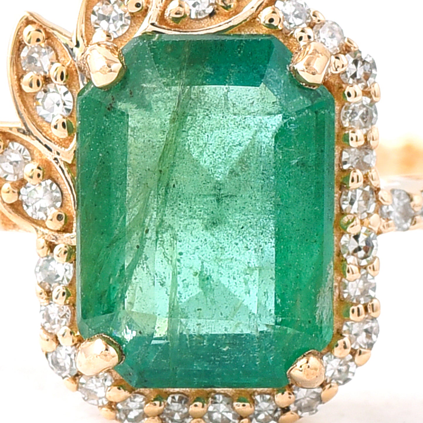 1.89 Ct Octagon Step Cut Natural Emerald 14K Gold Ring