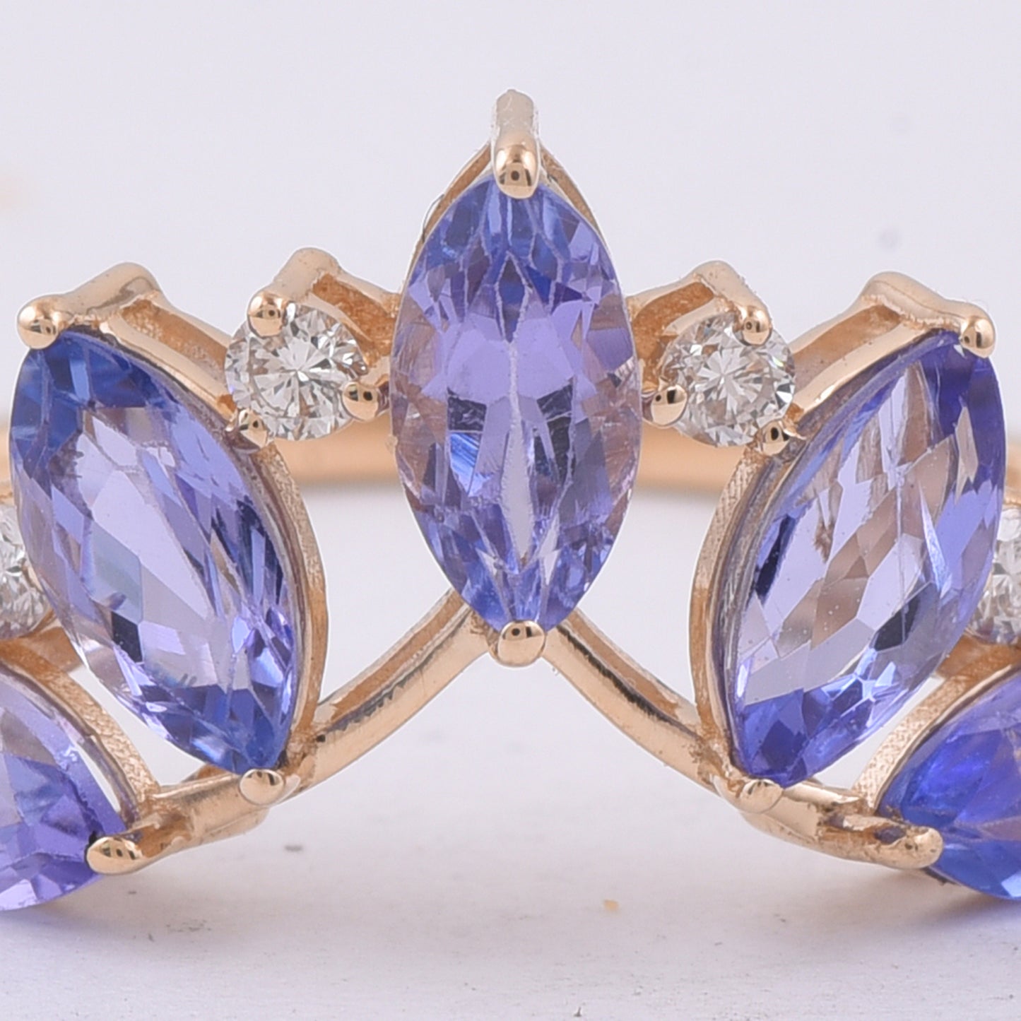 1.69 Ct Marquise Natural Tanzanite 14K Gold Ring