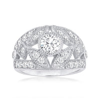 1.64 ct. Moissanite Round Sterling Silver Women Ring Size 9