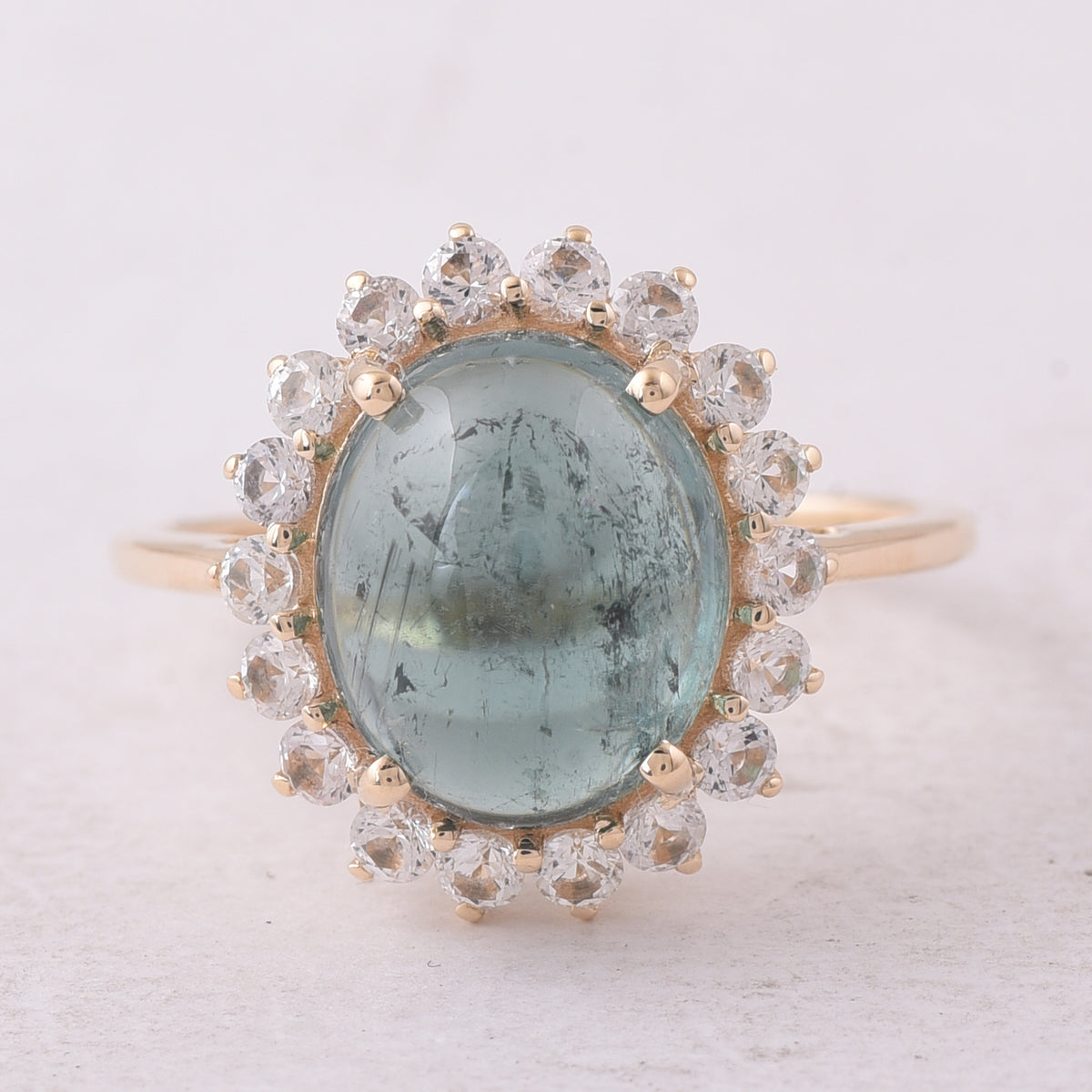 5.32 Ct Oval Tourmaline 9K Gold Ring
