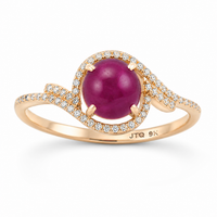 2.43 Ct Round Ruby 9K Gold Ring