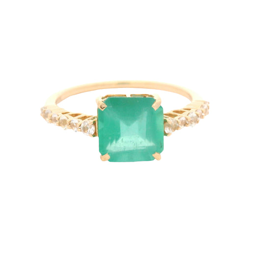 1.85 Ct Octagon Emerald 14K Gold Ring