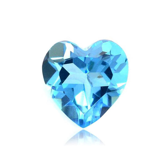 34.70 Carats Blue Topaz Heart Loose Gemstone
