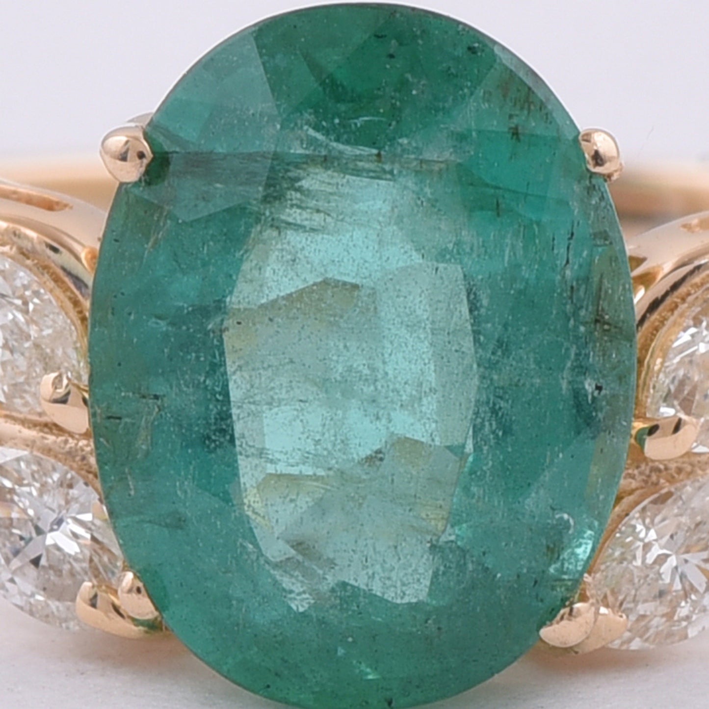 1.49 Ct Oval Natural Emerald 14K Gold Ring