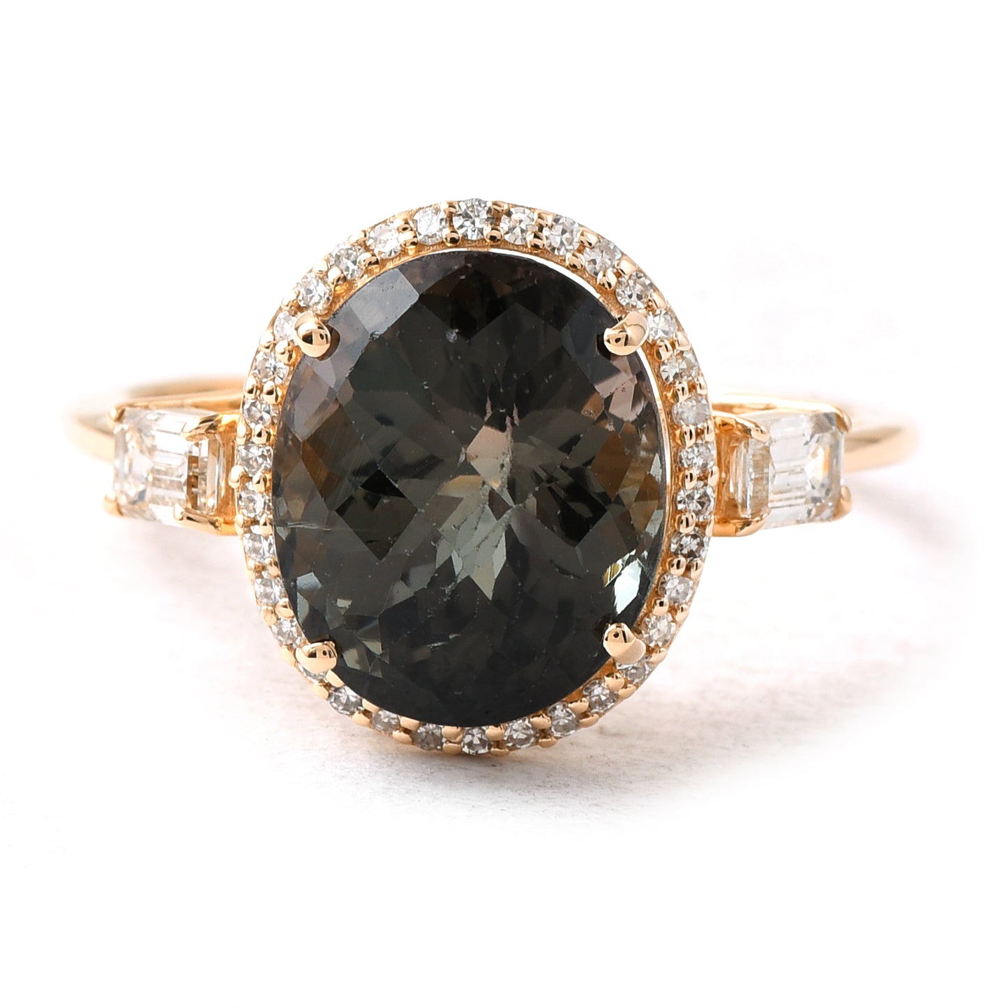 4.91 Ct Oval Tourmaline 14K Gold Ring