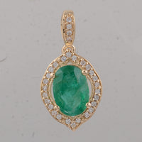 1.25 Ct Oval Emerald 9K Gold Pendant