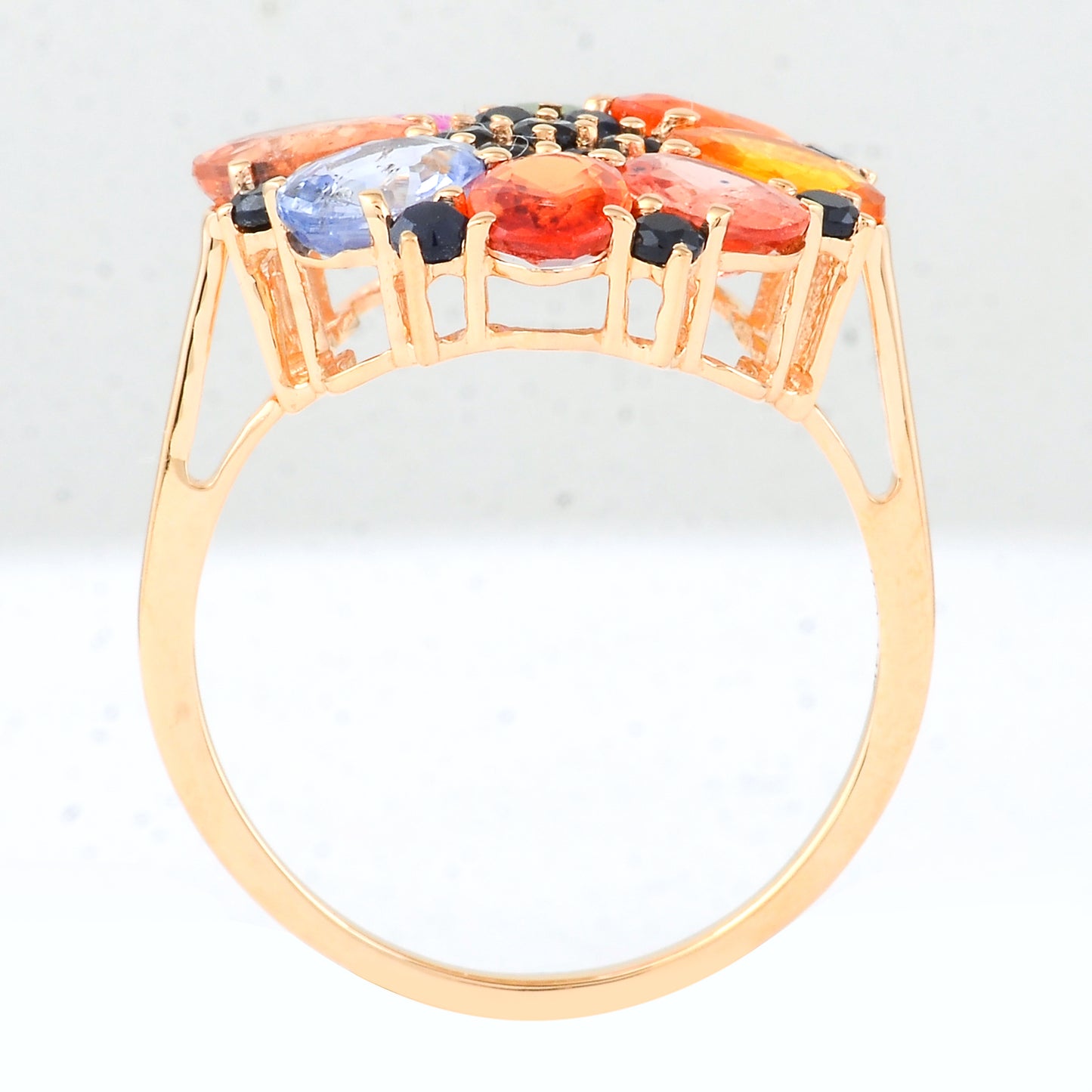 5.01 Ct Oval Multi Sapphire 14K Gold Ring