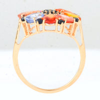 5.01 Ct Oval Multi Sapphire 14K Gold Ring