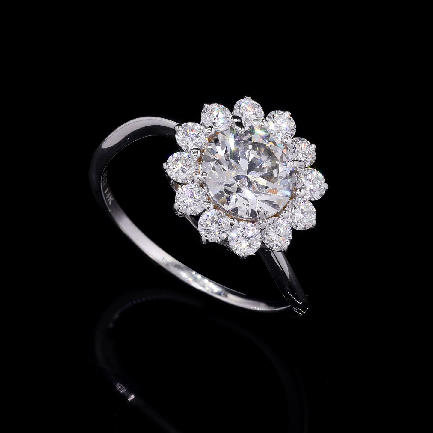 2.08 Carats Lab Grown Diamond 14K Gold Ring