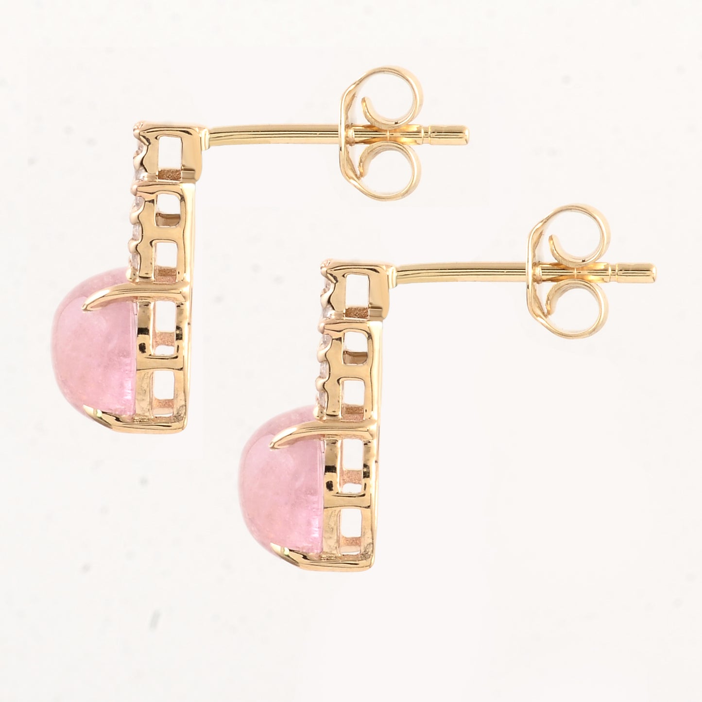 3.32 Ct Round Tourmaline 14K Gold Earrings