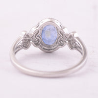 1.36 Ct Oval Mixed Cut Natural Sapphire 950 Platinum Ring