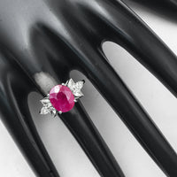 4.33 Ct Oval Ruby 950 Platinum Ring