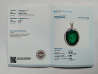 7.94 Ct Oval Mixed Cut Natural Emerald 14K Gold Pendant