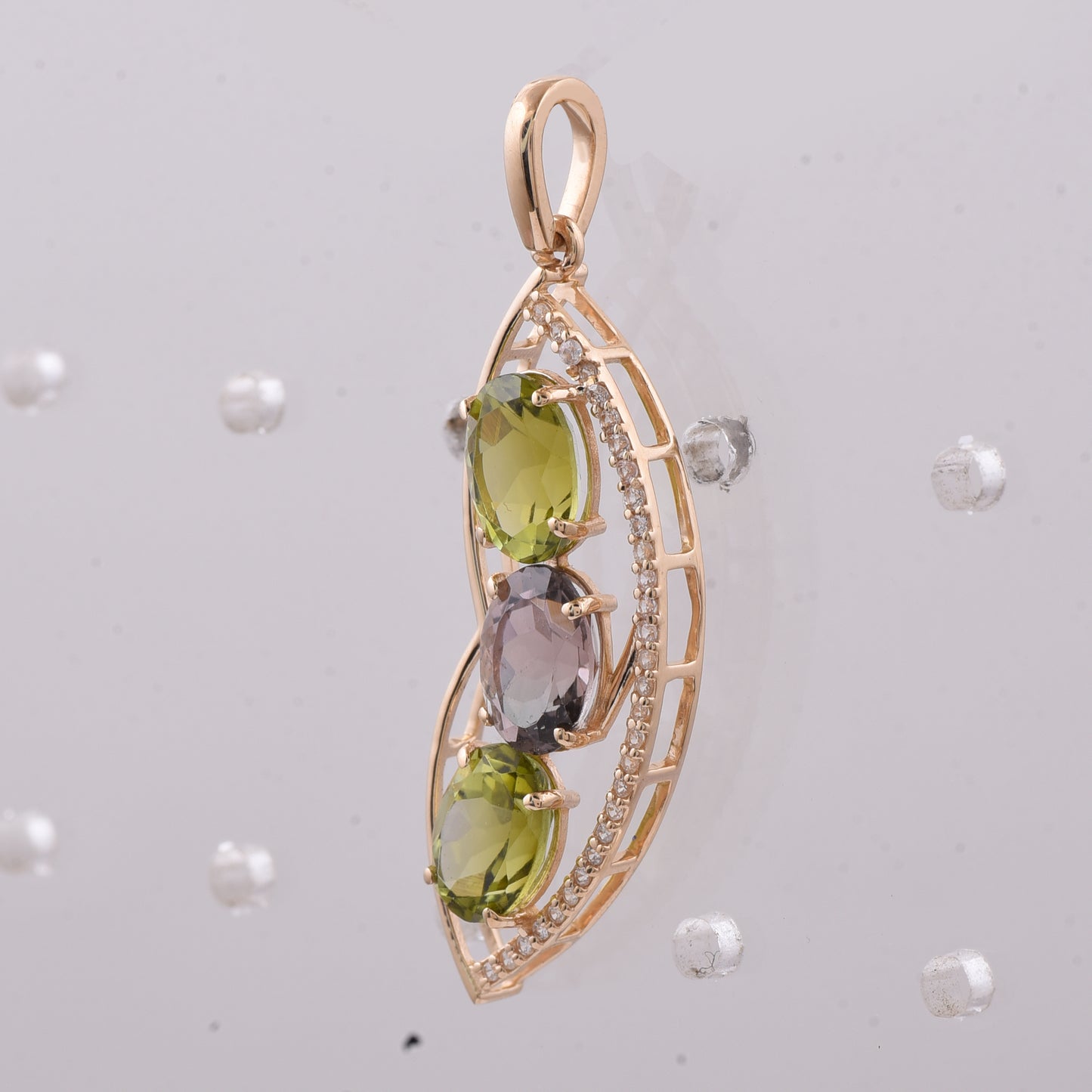 2.72 Ct Oval Natural Tourmaline 14K Gold Pendant