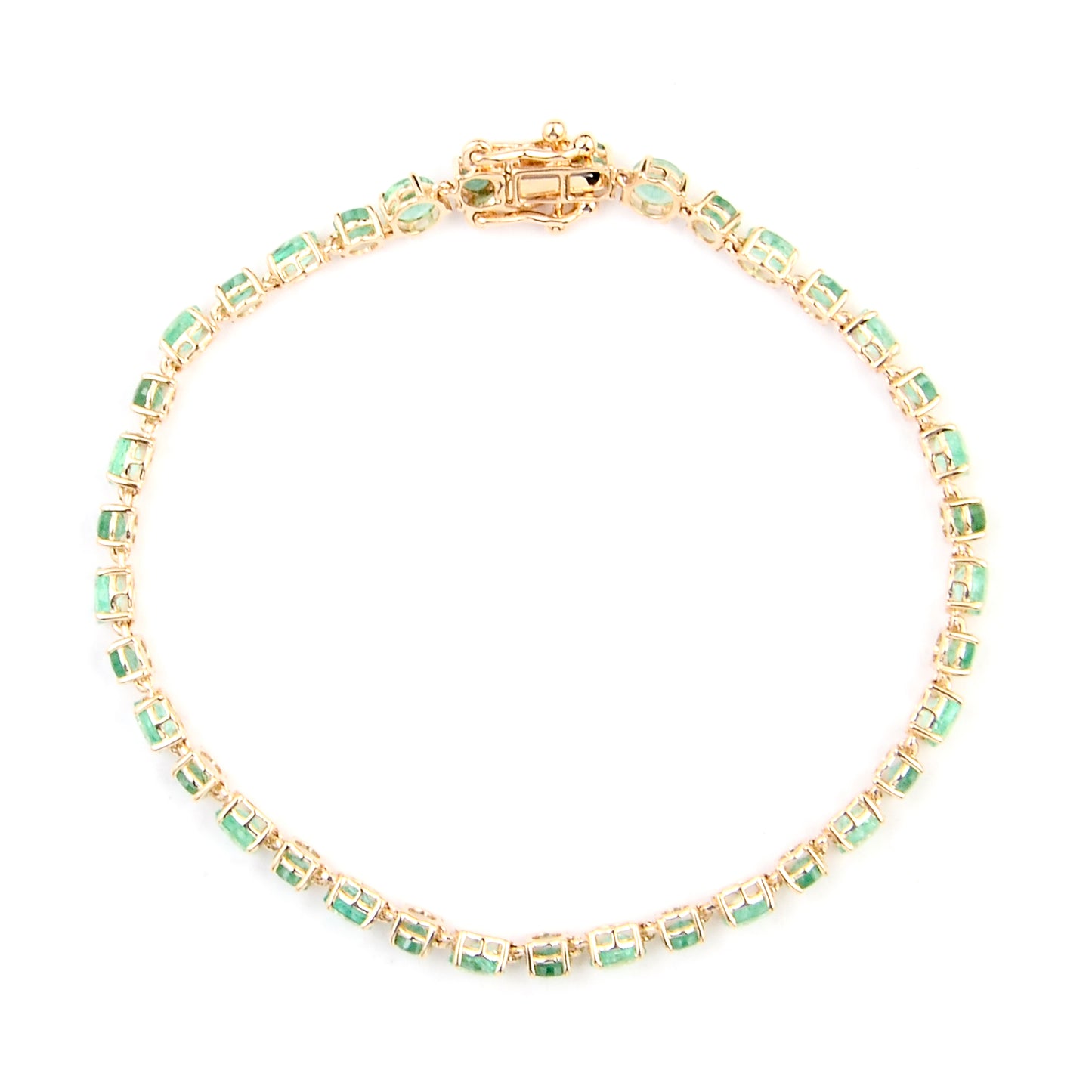 6.50 Carat Emerald 14K Gold Bracelet