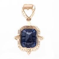 3.45 Ct Octagon Natural Sapphire 14K Gold Pendant