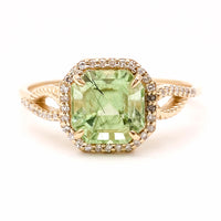 2.57 Ct Octagon Natural Eridot 14K Gold Ring