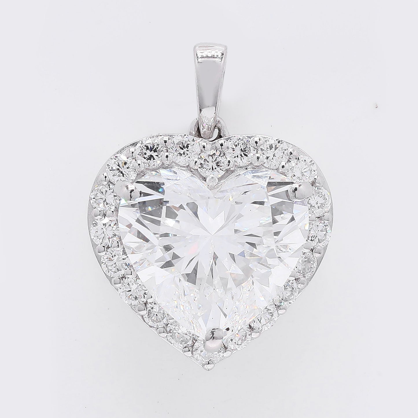 4.64 Ct Heart Brilliant Lab Grown Diamond 950 Platinum Pendant