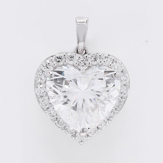 4.64 Ct Heart Brilliant Lab Grown Diamond 950 Platinum Pendant
