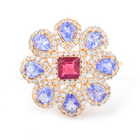 1.96 Ct Square Rubellite 14K Gold Ring