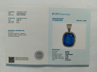 3.81 Ct Cushion Mixed Cut Natural Tanzanite 14K Gold Pendant