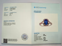 2.11 Ct Octagon Step Cut Natural Sapphire 14K Gold Ring