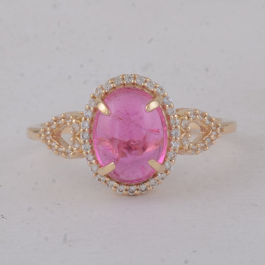 2.52 Ct Oval Tourmaline 9K Gold Ring