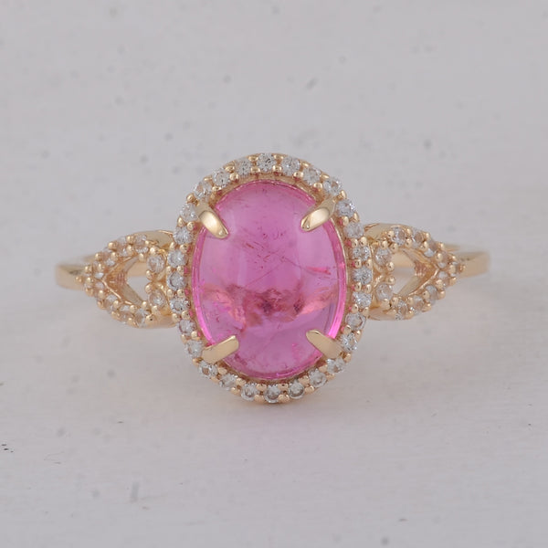 2.52 Ct Oval Tourmaline 9K Gold Ring