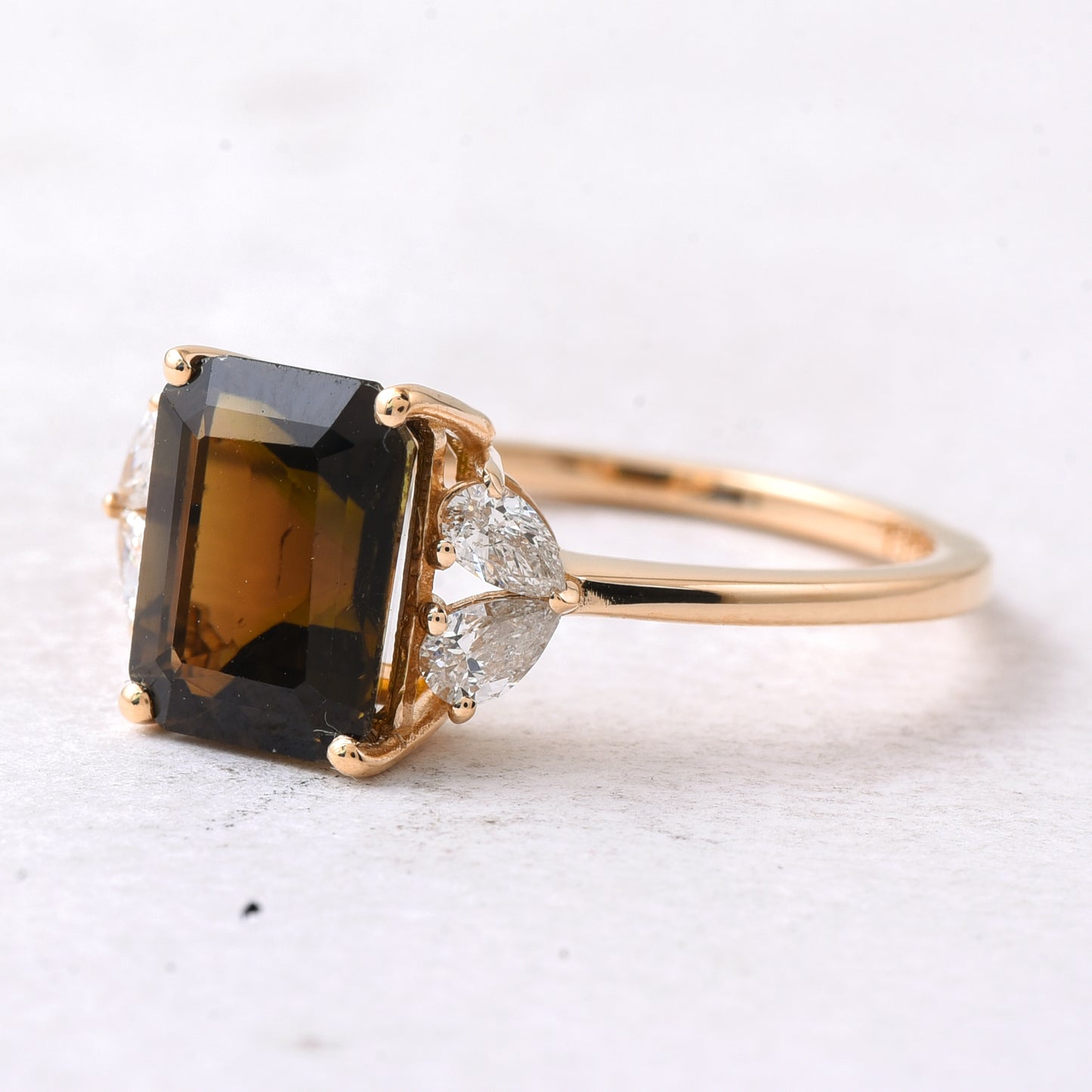 2.65 Ct Octagon Step Cut Natural Tourmaline 14K Gold Ring