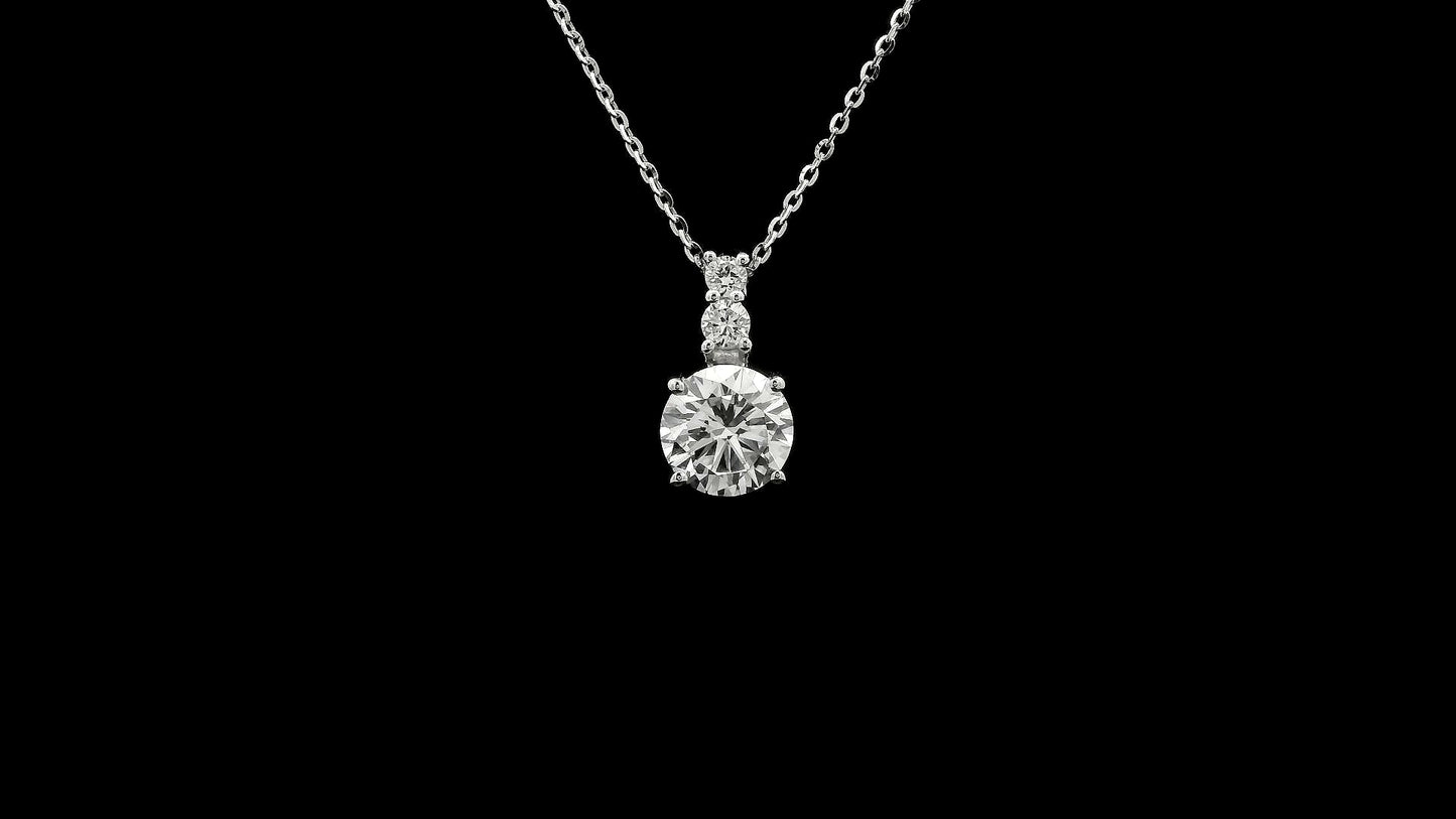 1.17 Ct Round Lab Grown Diamond 14K Gold Pendant
