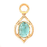 1.89 Ct Oval Mixed Cut Natural Emerald 14K Gold Pendant