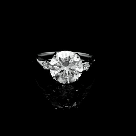 2.57 Ct Round Lab Grown Diamond 14K Gold Ring
