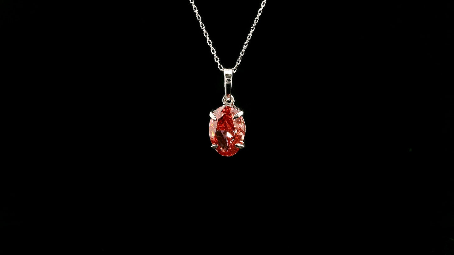1.99 Carats Pink Lab Grown Diamond 14K Gold Pendant