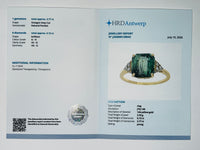 3.92 Ct Octagon Natural Peridot 14K Gold Ring