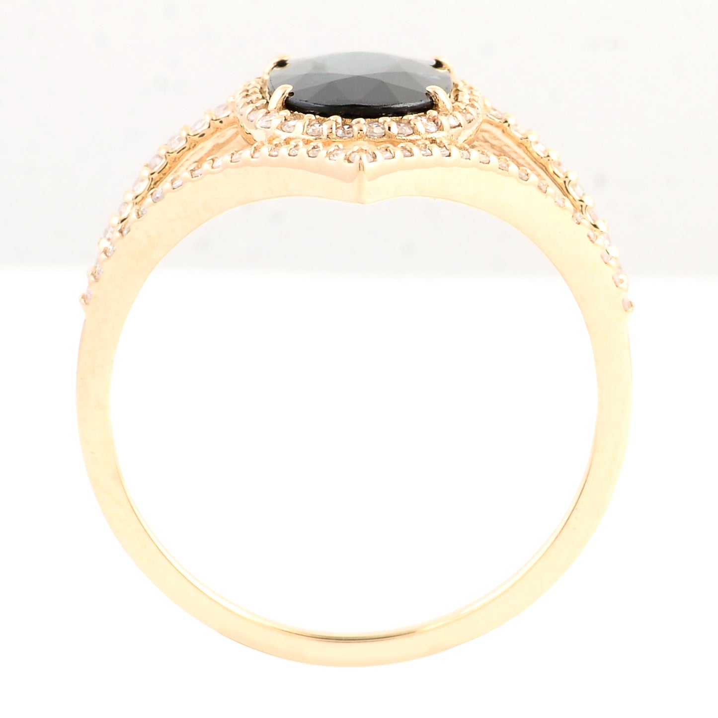 1.81 Ct Oval Mixed Cut Natural Corundum Sapphire 14K Gold Ring