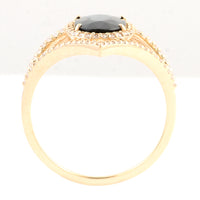 1.81 Ct Oval Mixed Cut Natural Corundum Sapphire 14K Gold Ring
