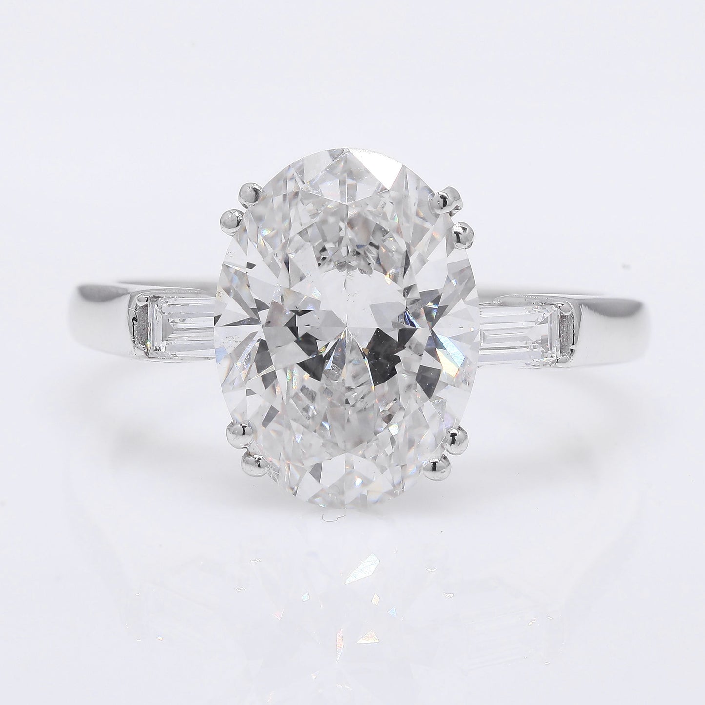 4.18 Ct Oval Brilliant Lab Grown Diamond 950 Platinum Ring