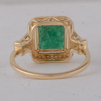 2.17 Ct Octagon Emerald 9K Gold Ring